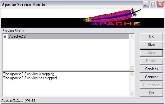 Apache Service Monitor STOP